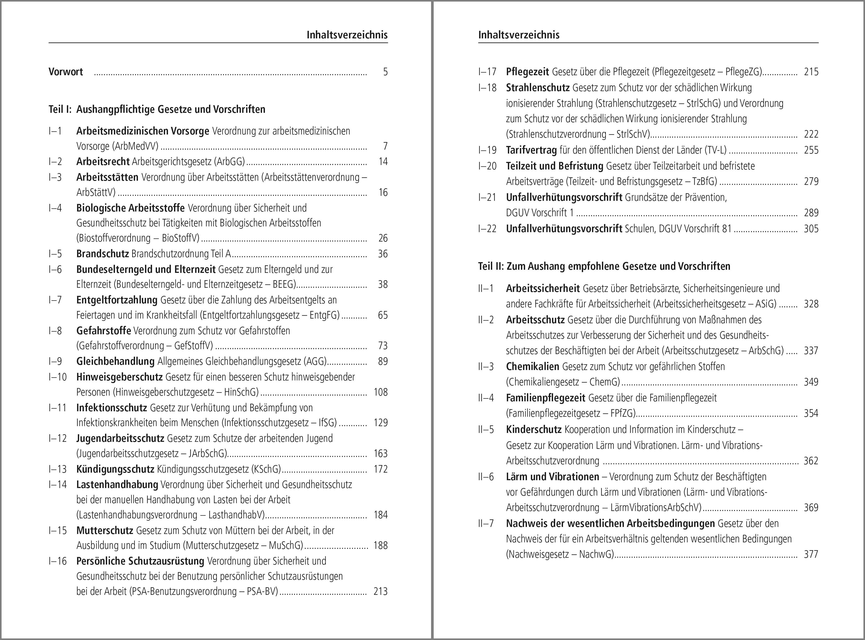 Gesetzlich vorgeschriebene Aushänge und zum Aushang empfohlene Vorschriften