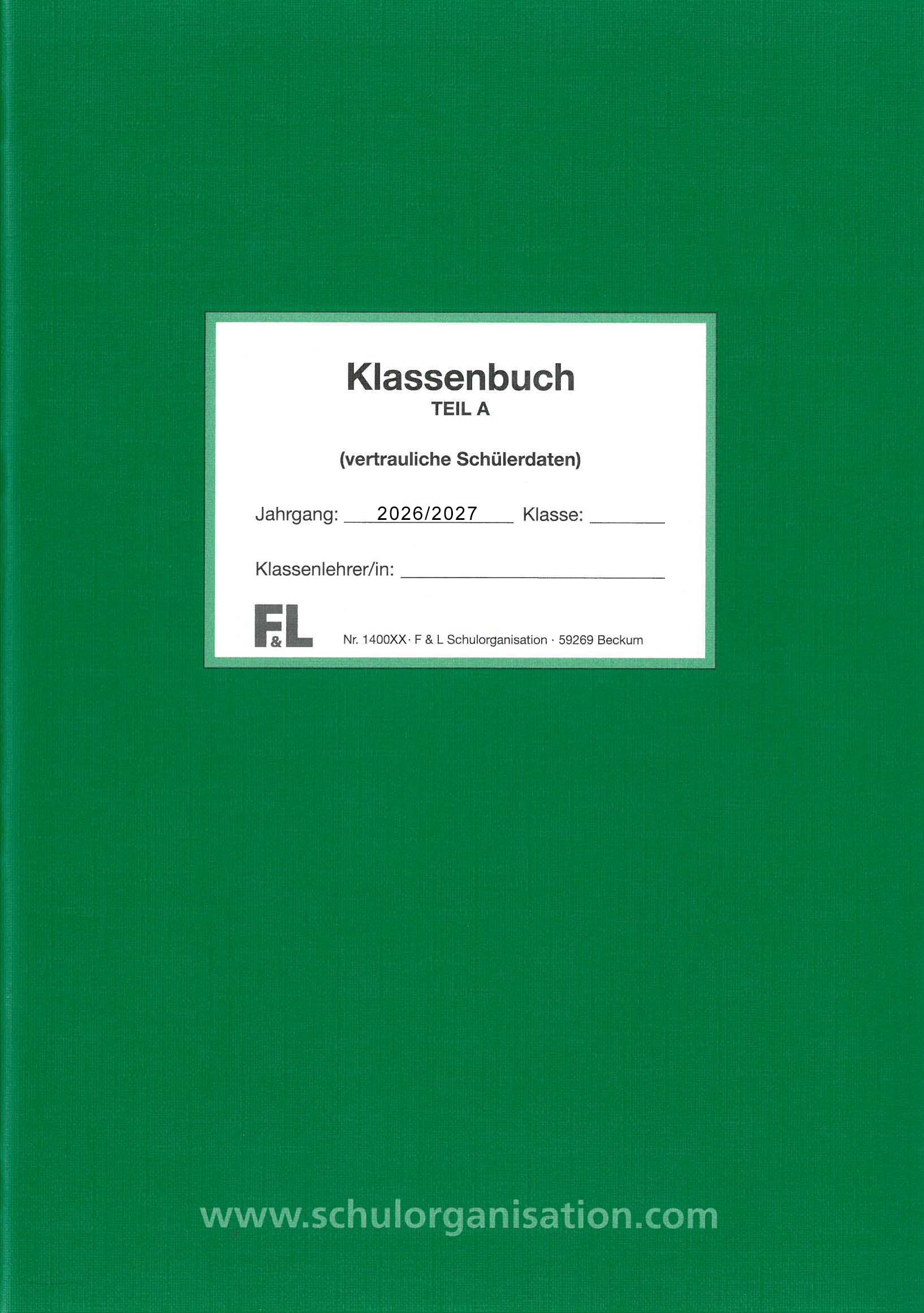 Schülerdaten Hauptschule Klassenbuch Teil A 2026/2027