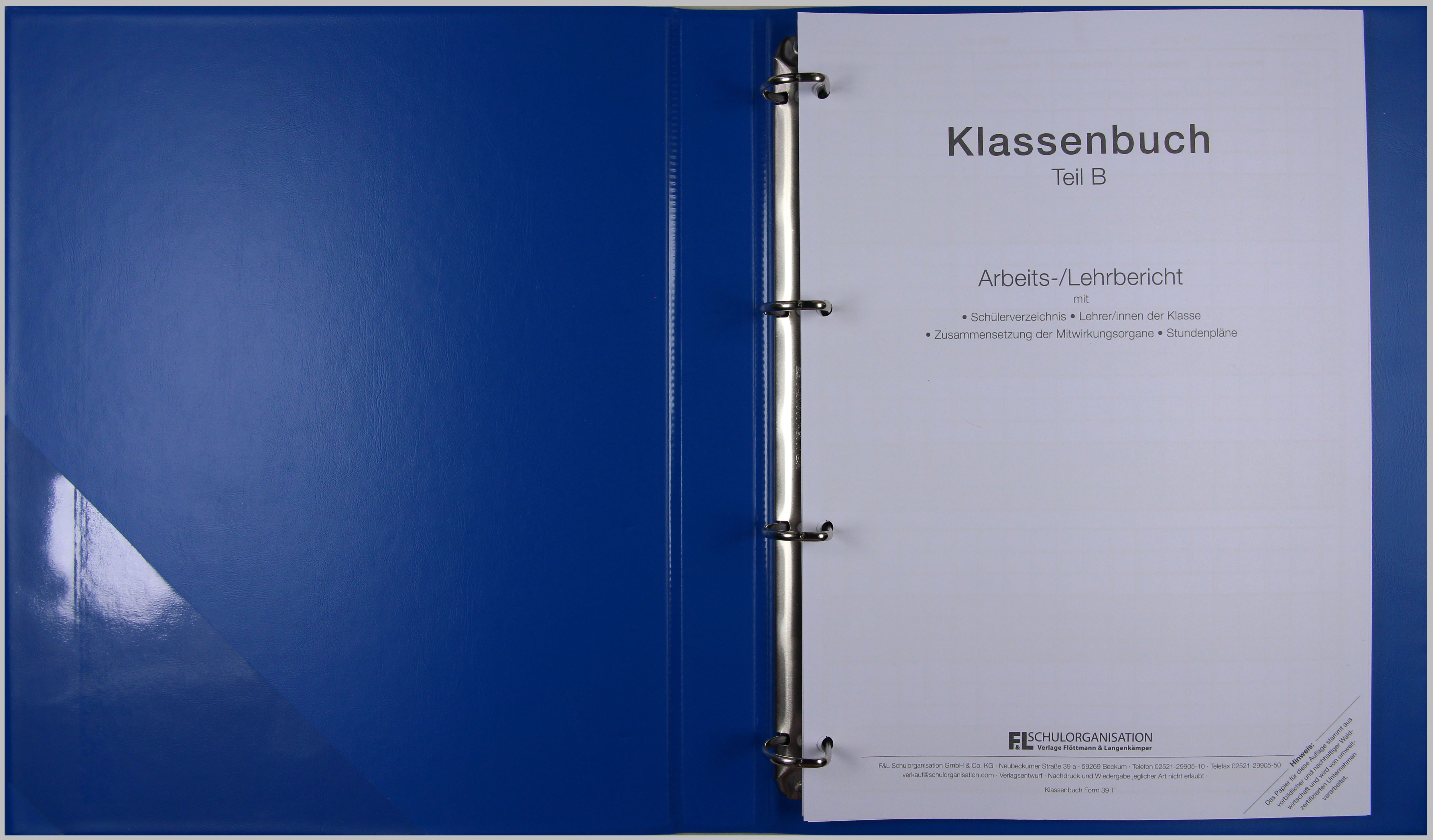 Klassenbuch wochenweise Förderschule Inhalt plus Ordner