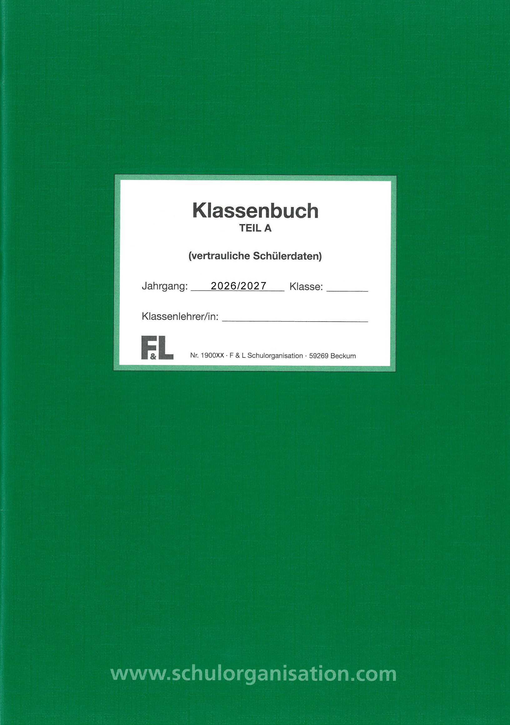 Schülerdaten FOS Lernen/GB Klassenbuch Teil A 2026/2027