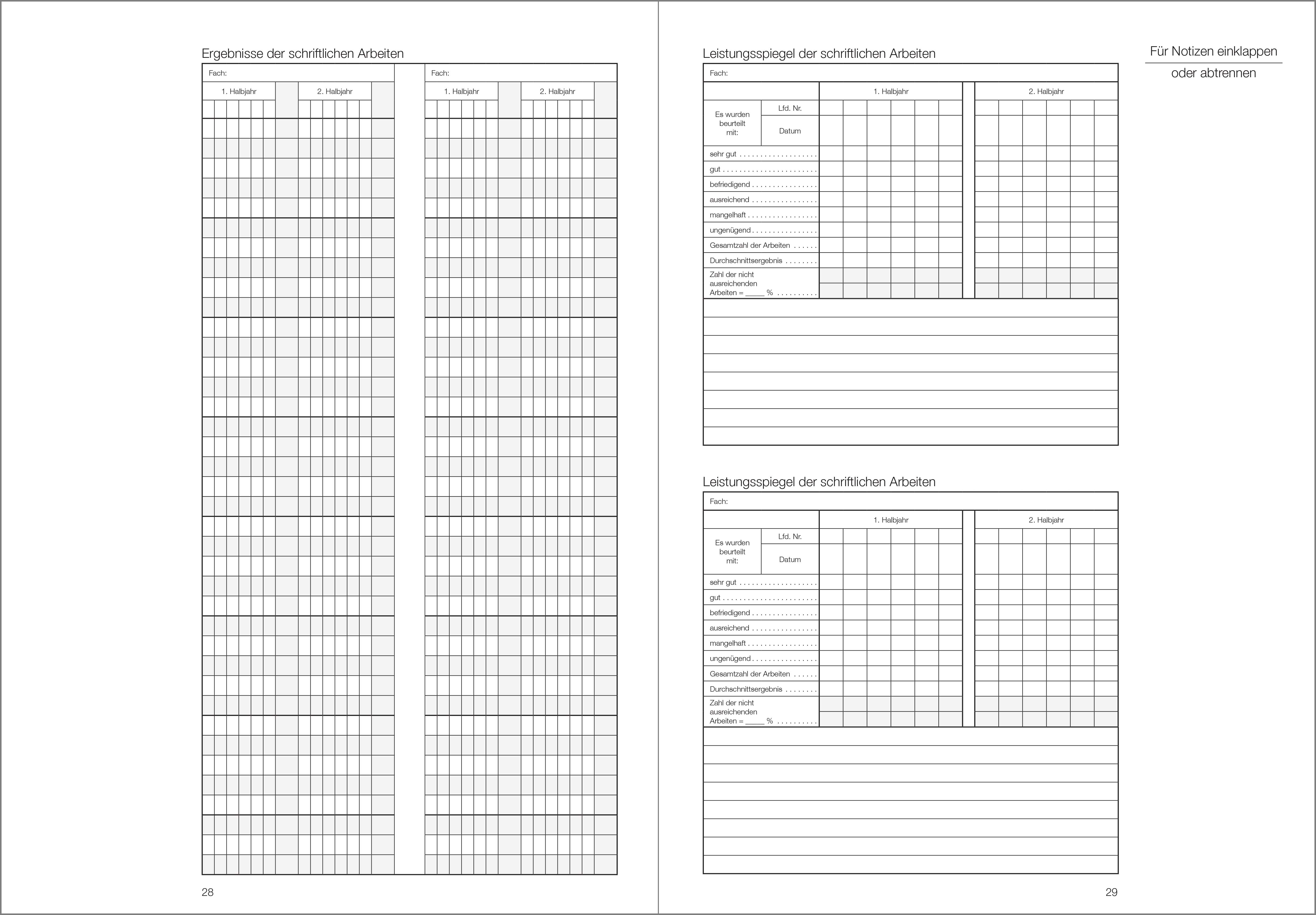 Schülerdaten Hauptschule Klassenbuch Teil A 2026/2027