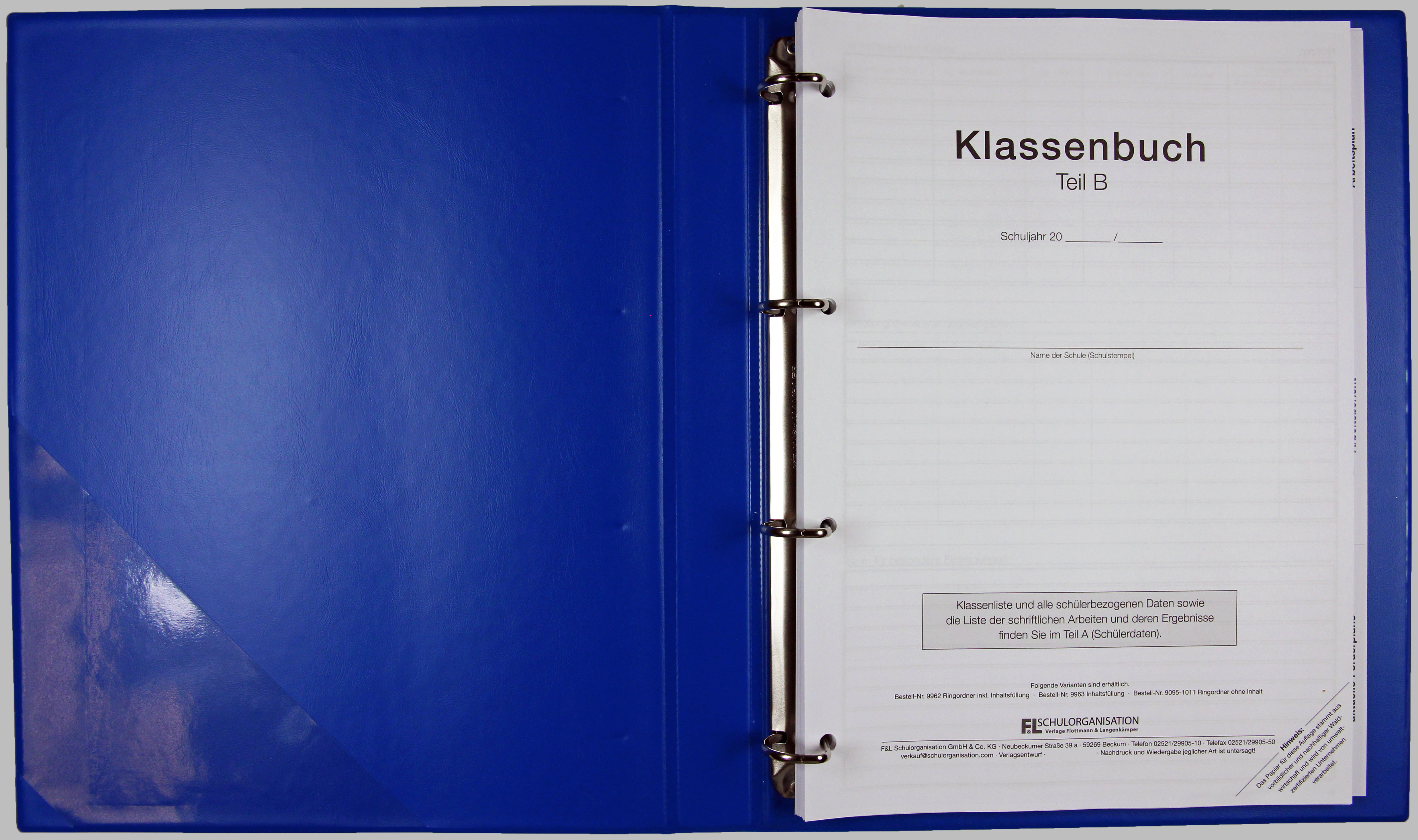 Klassenbuch stundenweise Förderschule L.B.plus Ordner