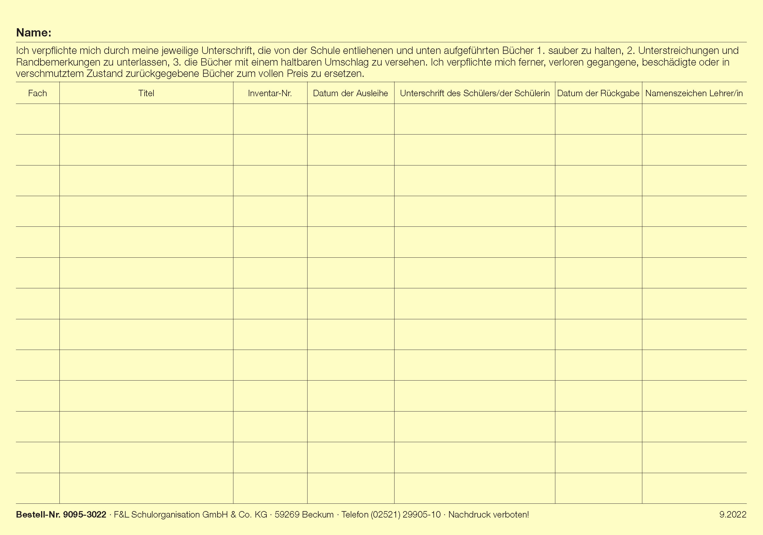 Lehrmittelkarteikarte