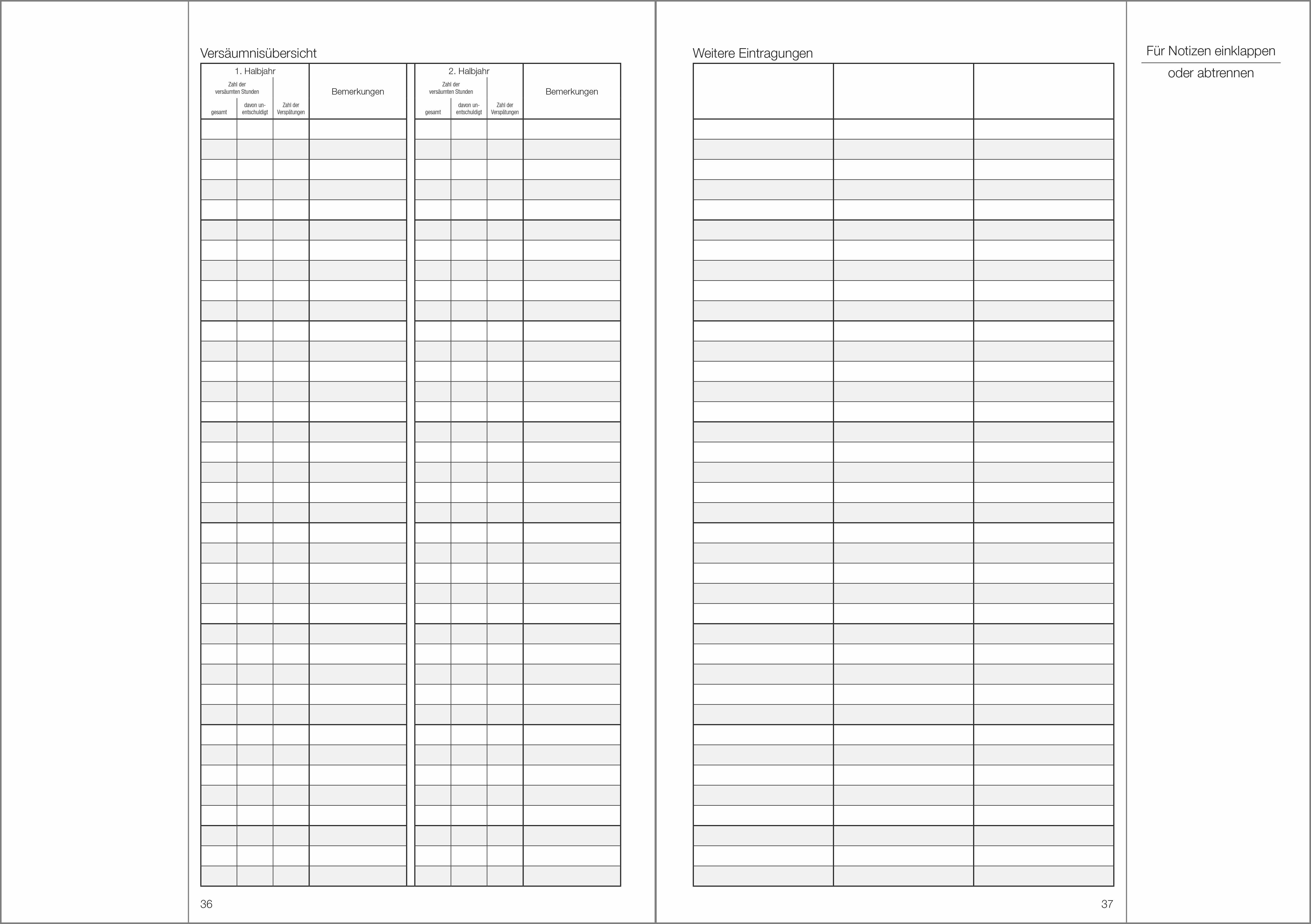 Schülerdaten Grundschule Klassenbuch Teil A 2026/2027