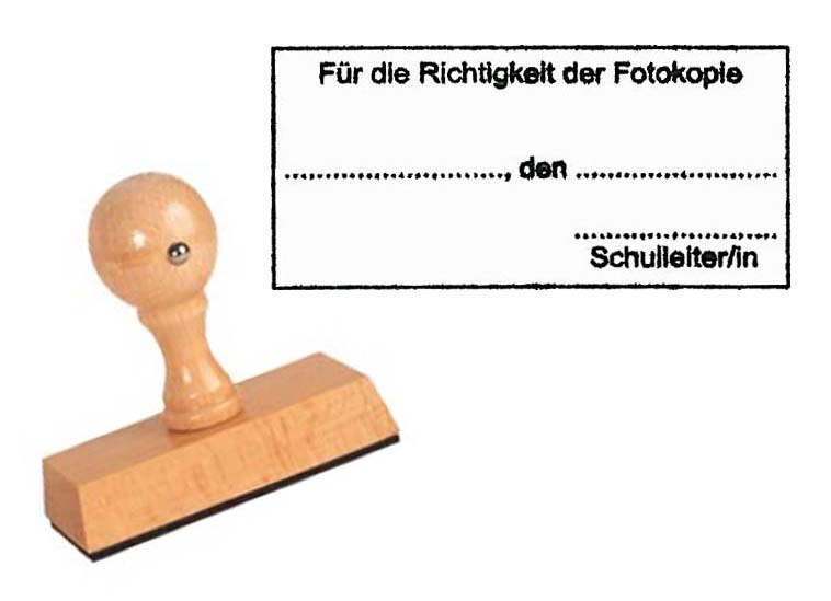 Stempel Richtigkeit der Fotokopie