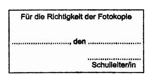 Stempel Richtigkeit der Fotokopie