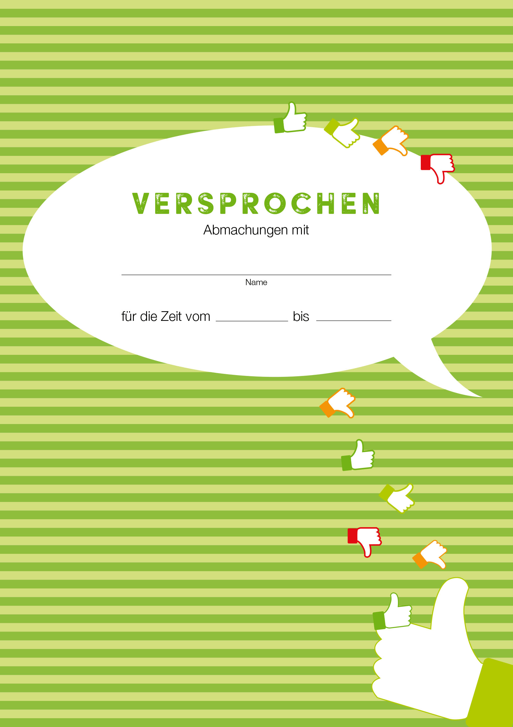 Versprochen Abmachungen Daumenabfrage