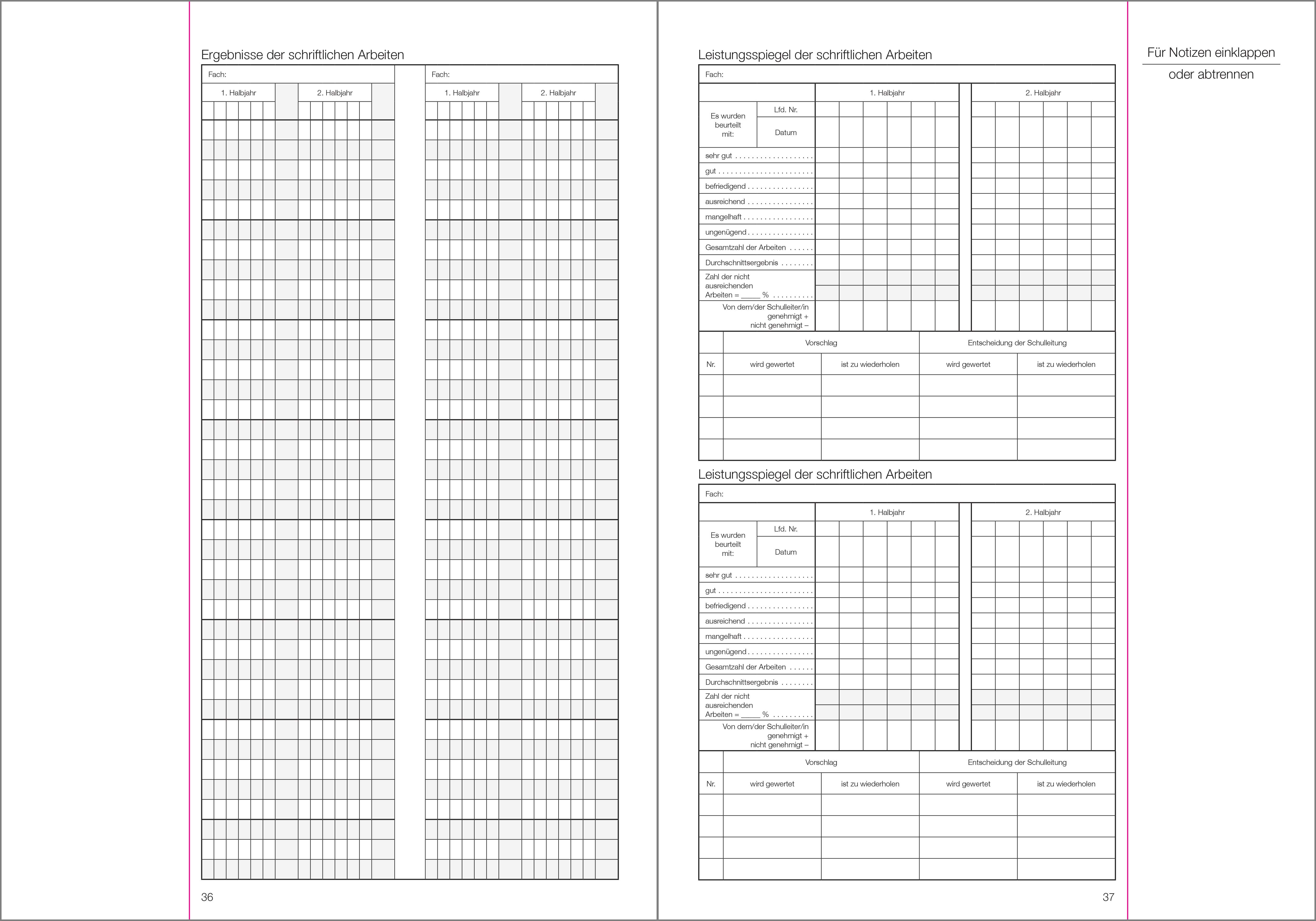 Schülerdaten neutral Klassenbuch Teil A 2026/2027