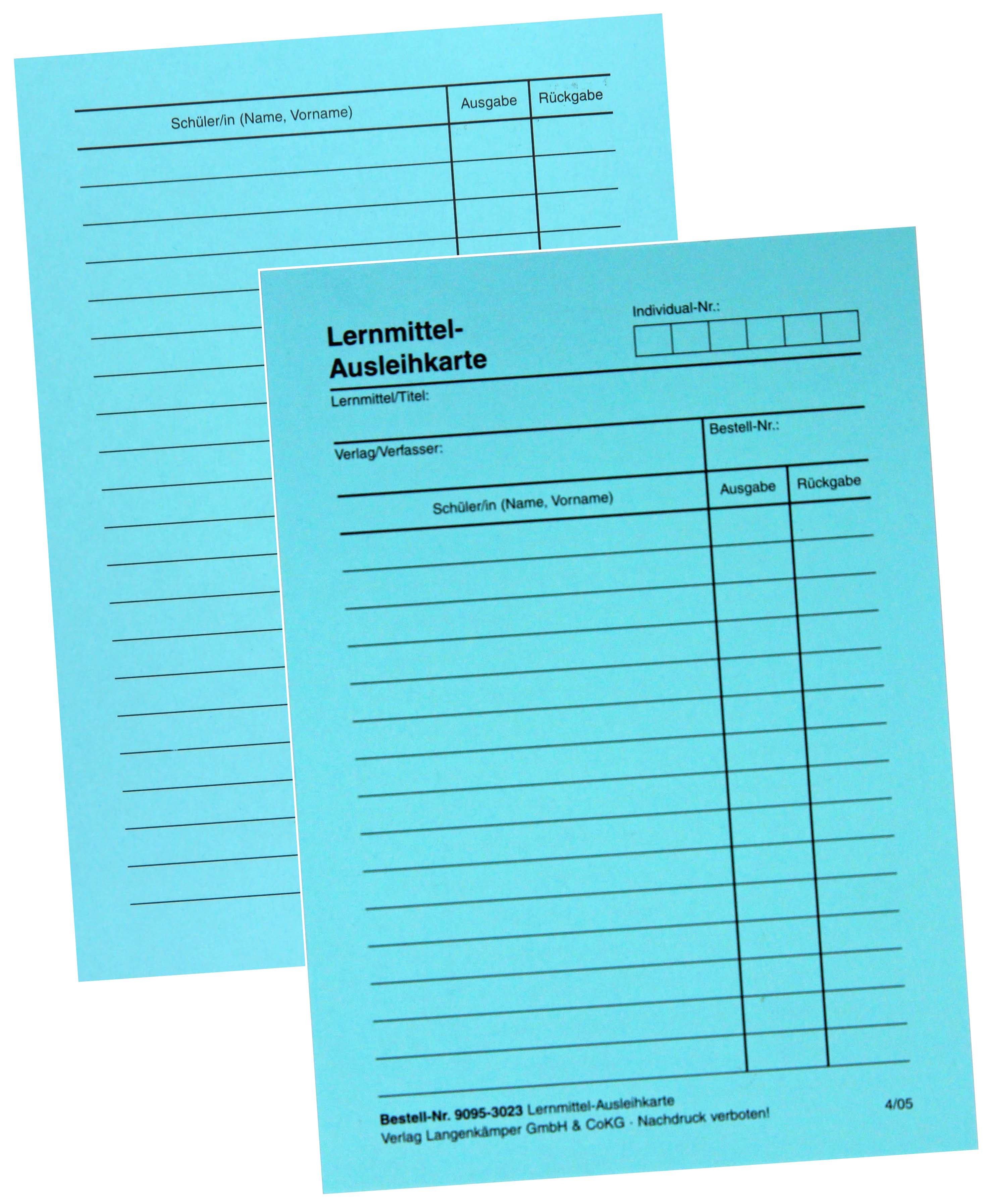 Ausleihkarte LM, blau