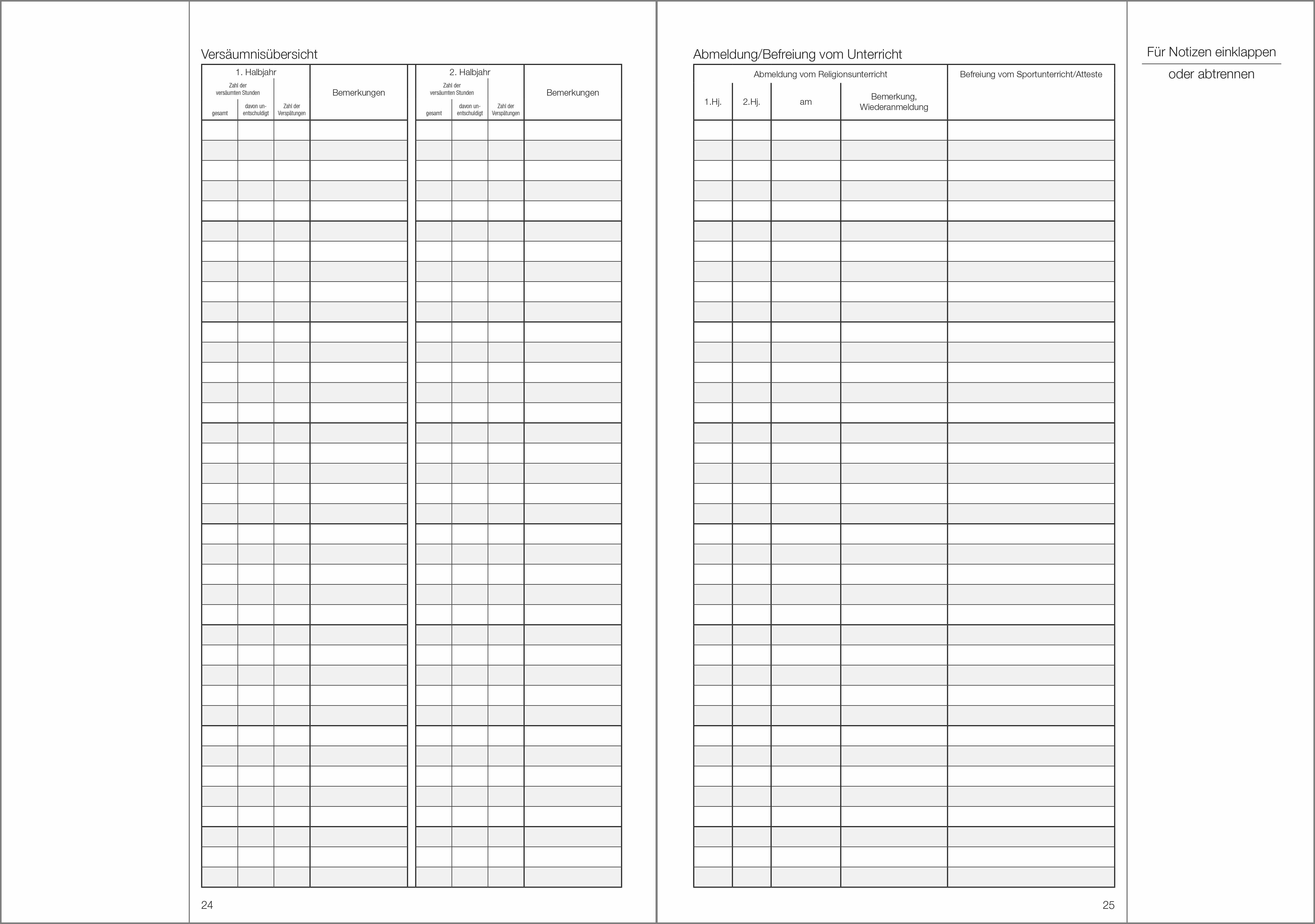Schülerdaten FOS Lernen/GB Klassenbuch Teil A 2026/2027