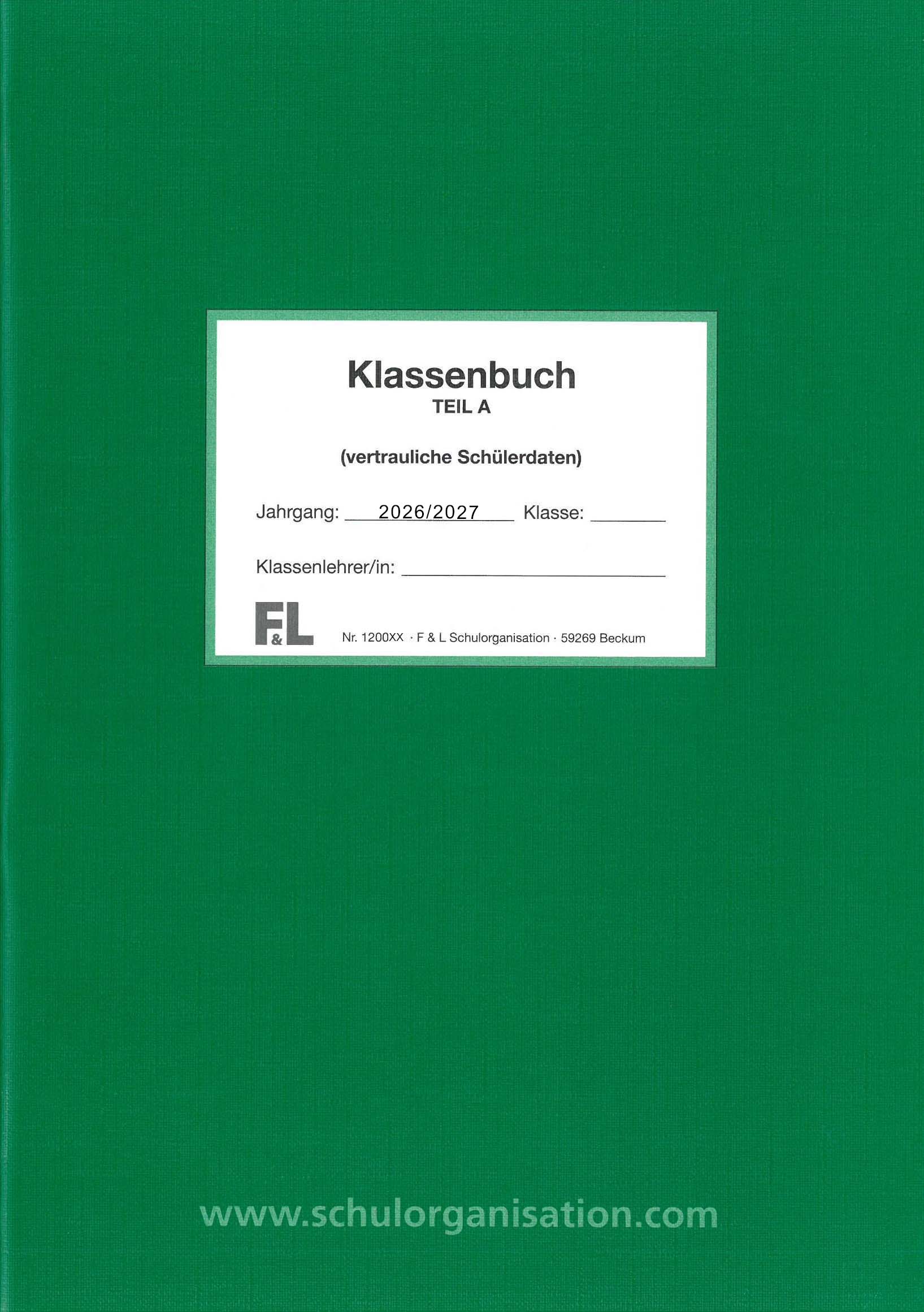 Schülerdaten neutral Klassenbuch Teil A 2026/2027