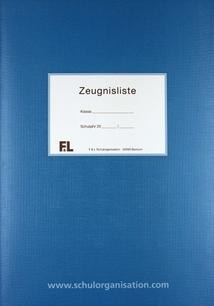 Zeugnisliste als Heft