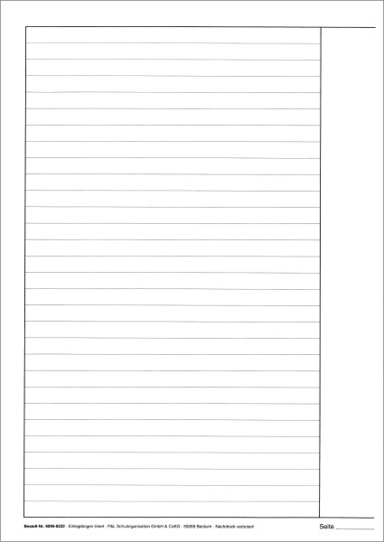 Klausurbogen Einlegebogen, liniert
