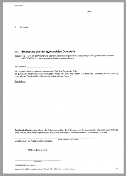 Abiturvordruck