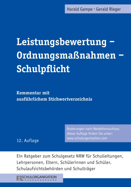 Leistungsbewertung-Ordnungsmaßnahmen-Schulpflicht Schulrecht NRW