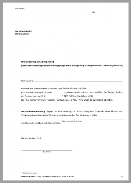 Abiturvordruck