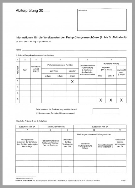 Abiturvordruck