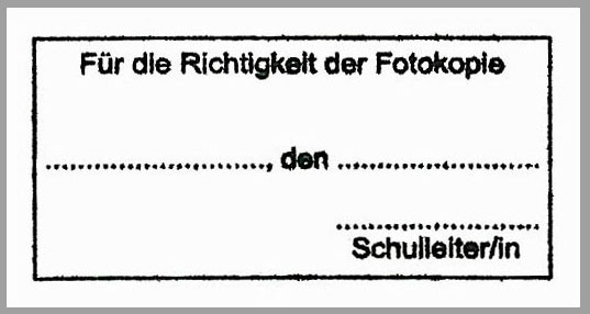 Stempel Richtigkeit der Fotokopie