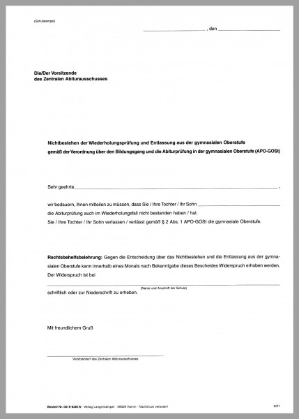 Abiturvordruck
