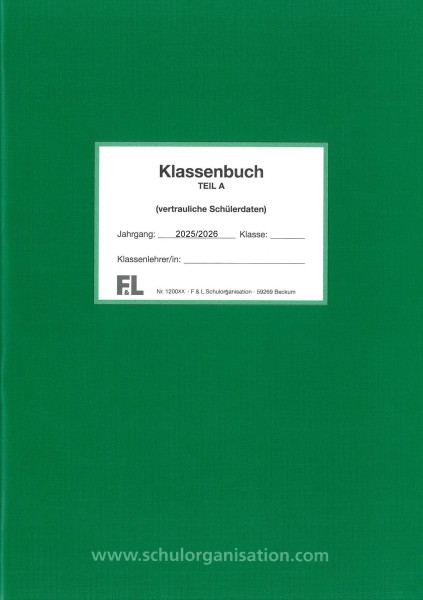 Schülerdaten neutral Klassenbuch Teil A 2025/2026