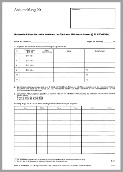 Abiturvordruck