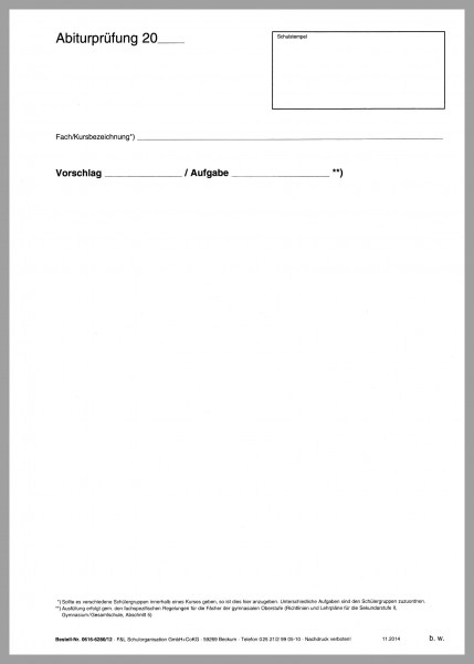 Abiturvordruck