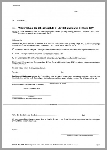Abiturvordruck
