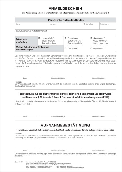 Anmeldeschein