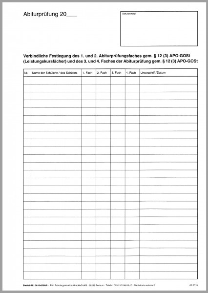Abiturvordruck