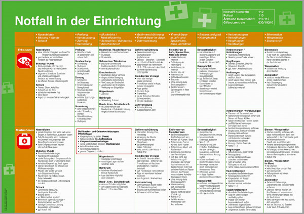 Aushang Notfall in der Einrichtung