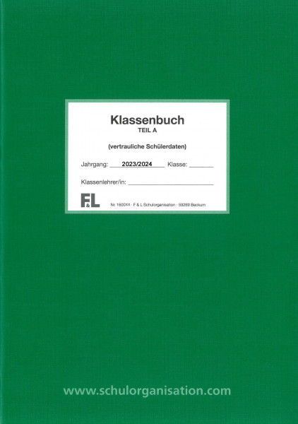 Schülerdaten Gymnasium Klassenbuch Teil A 2023/2024