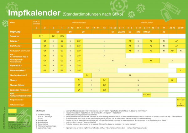 Aushang Impfkalender