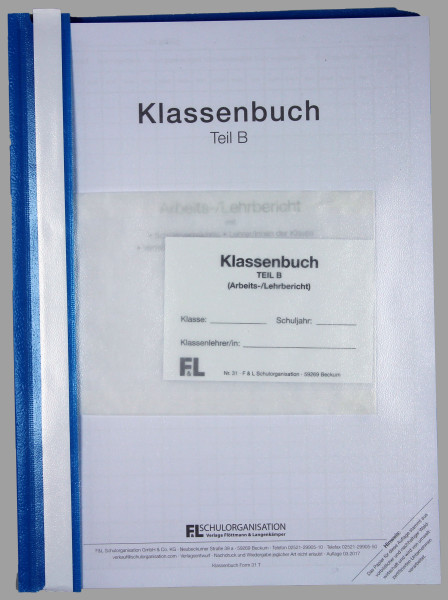 Klassenbuch Teil B stundenweise, Inhalt