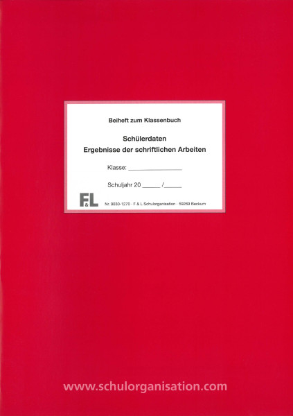 Beiheft BBS Schülerdaten, rot