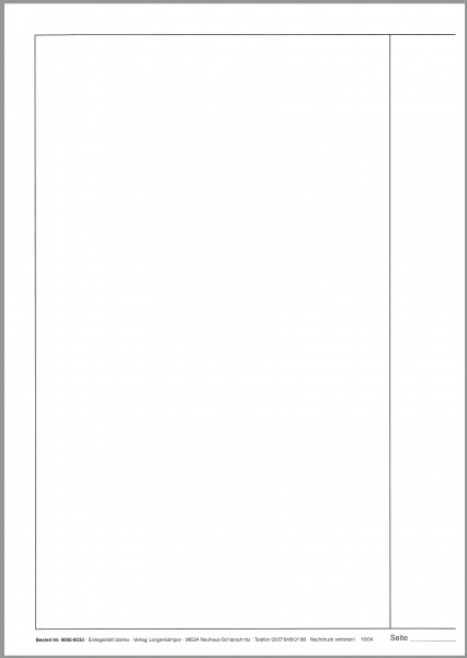 Klausurbogen Einlegeblatt, blanko