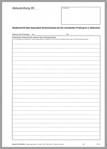 Abiturvordruck