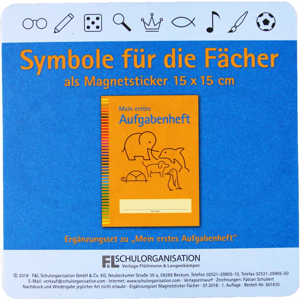 Magnetsticker Symbole der Unterrichtsfächer