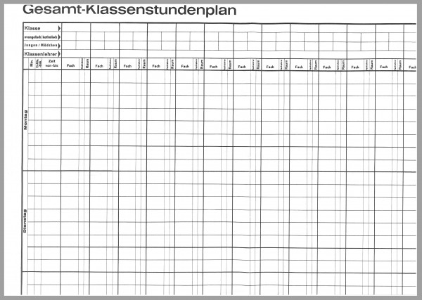 Hauptstundenplan