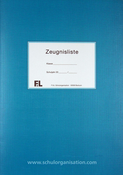 Zeugnisliste als Heft