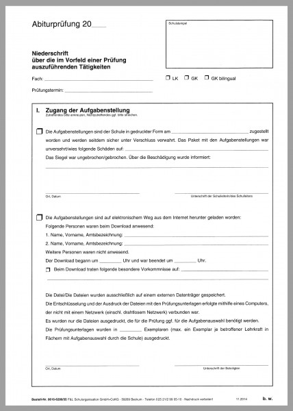 Abiturvordruck
