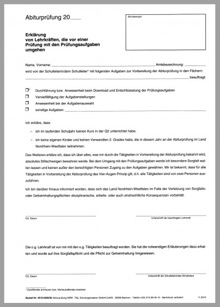 Abiturvordruck