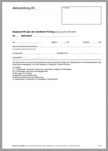Abiturvordruck