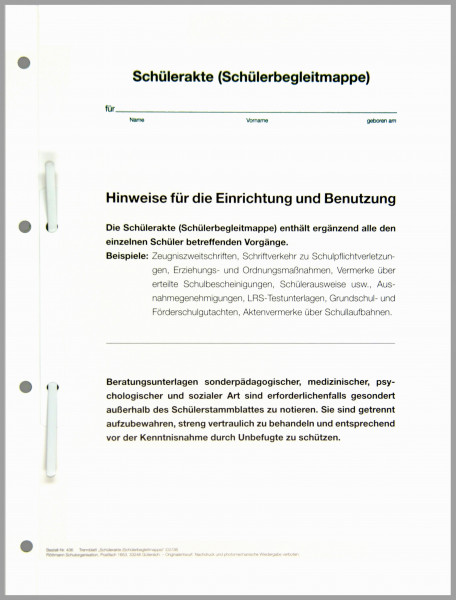 Trennblatt Schülerbegleitmappe