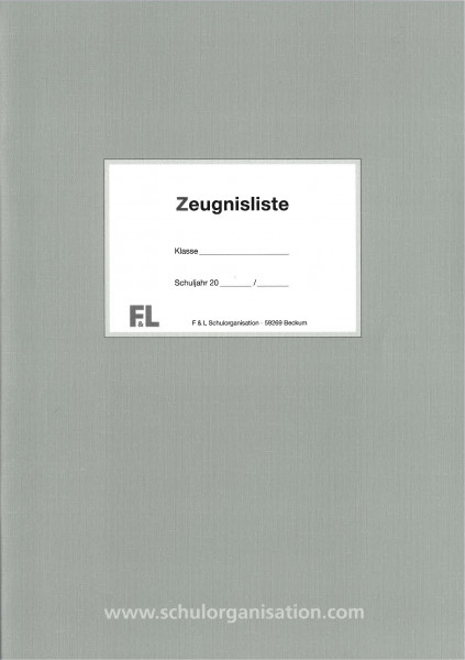 Zeugnisliste als Heft