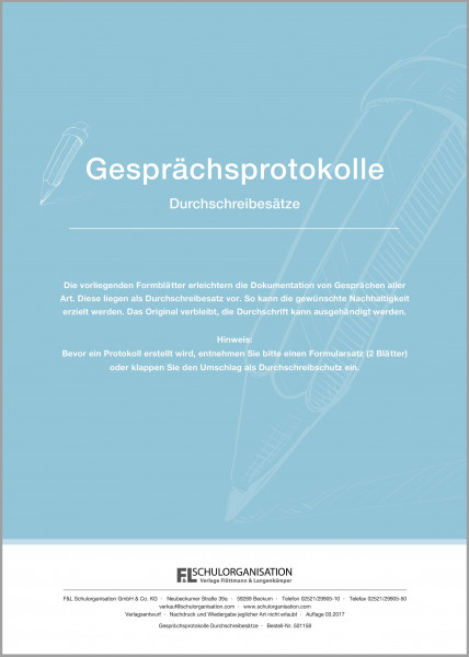 Gesprächsprotokolle als Durchschreibesatz