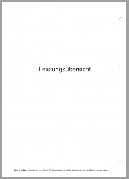 Schülerstammblatt Sek II Leistungsübersicht