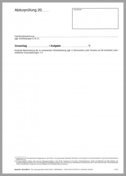 Abiturvordruck