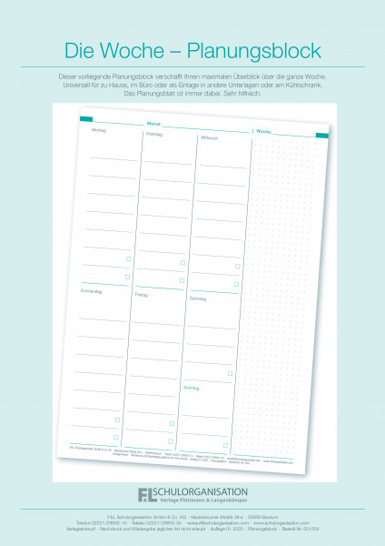 Die Woche - Planungsblock