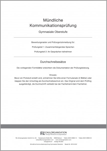 Mündl. Kommunikationsprüfung Gymnasiale Oberstufe