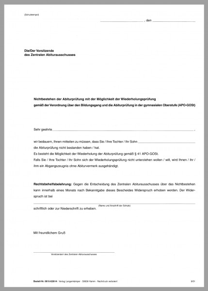 Abiturvordruck